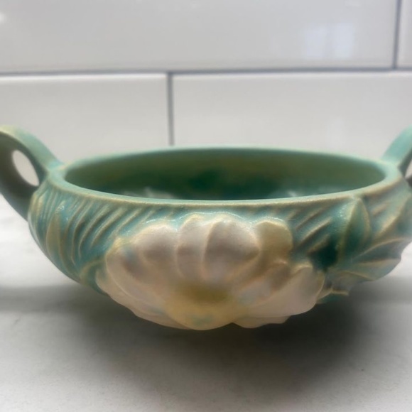 Roseville #3-S/3-C, Peony Sugar and Creamer, - Picture 3 of 8